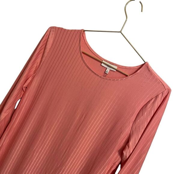 NSR Pink Ribbed Long Sleeve Midi Dress Size Large NWT - Picture 5 of 8